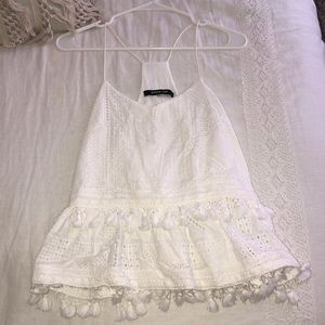 white tassel tank top